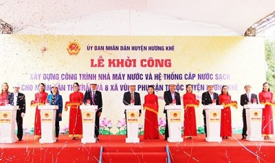 Hà Tĩnh: Khởi công nhà máy nước sạch có vốn đầu tư 229 tỷ đồng  